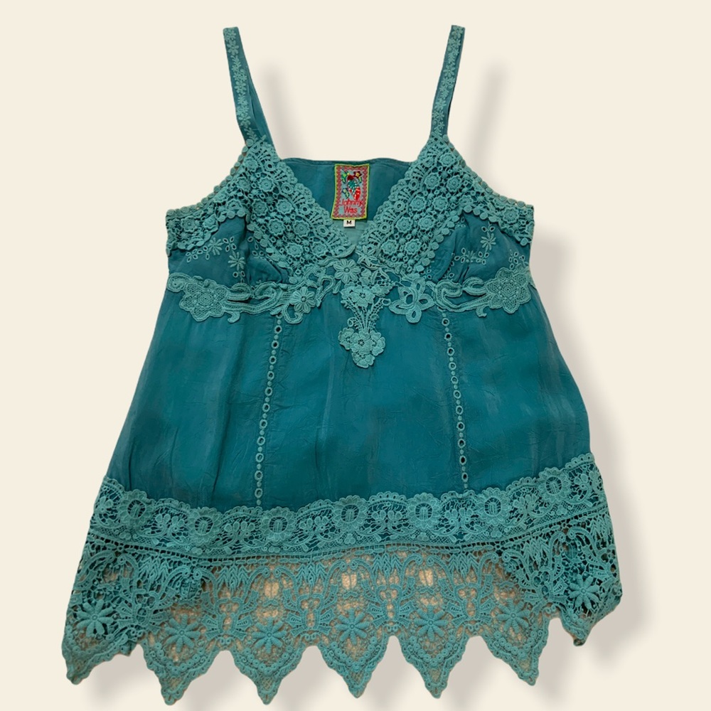 Johnny Was Teal/Blue Sleeveless Top